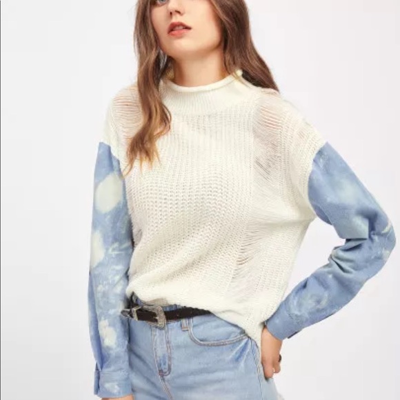 Today Only Denim Sweater Top - Picture 3 of 4